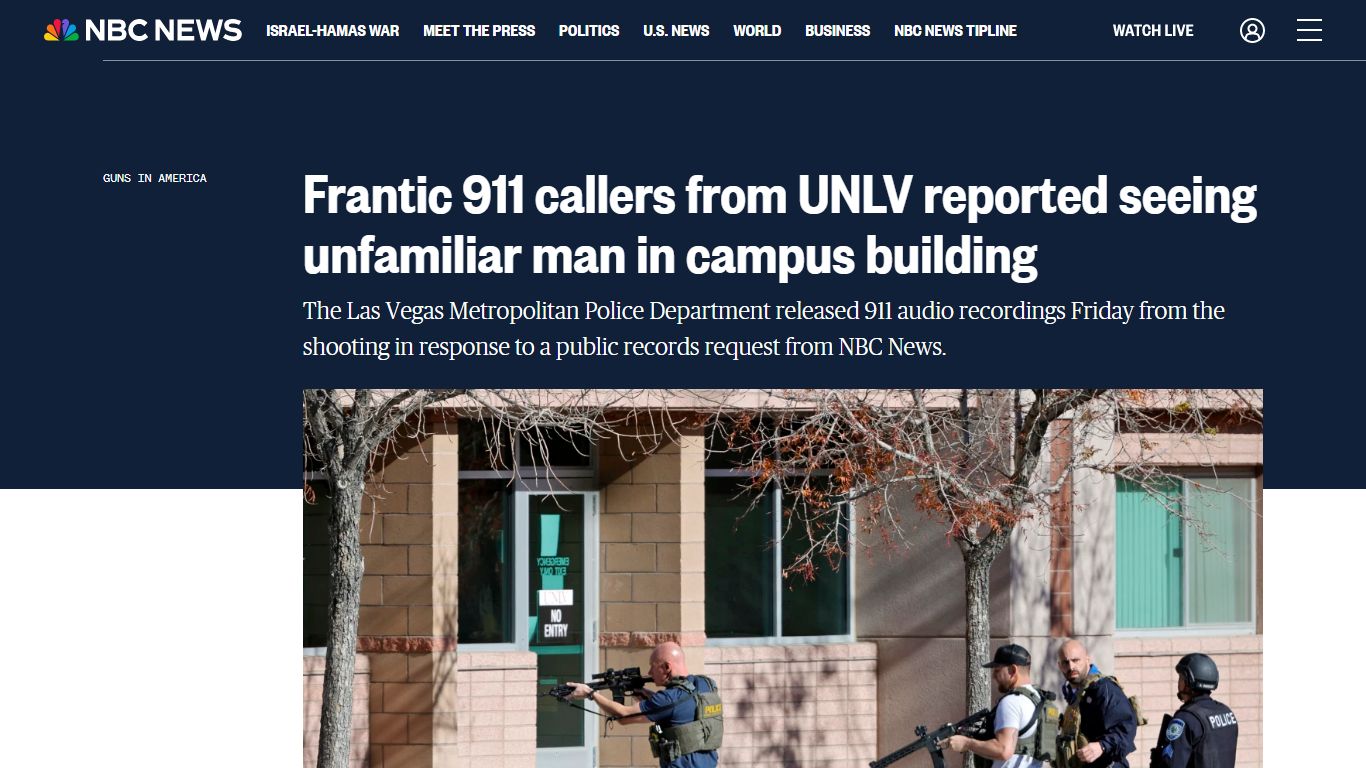 Frantic 911 callers from UNLV reported seeing unfamiliar man in campus ...